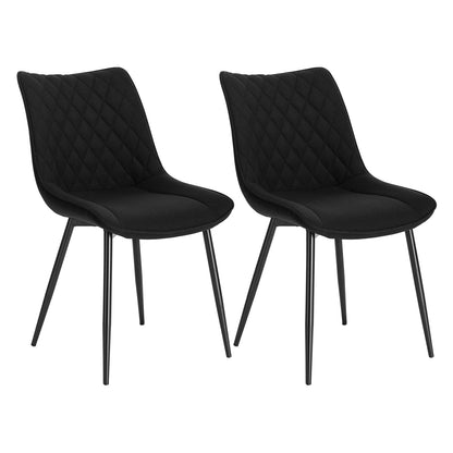 Chaise salle à manger solide rembourrées en lot de 2 ensembles - vente privée 14:200006154black linen;200007763:201336101