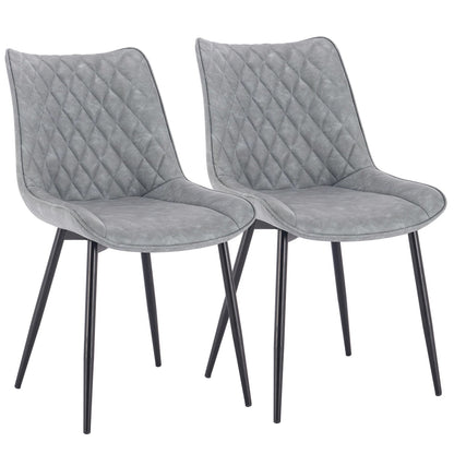 Chaise salle à manger solide rembourrées en lot de 2 ensembles - vente privée 14:200006155dark grey leather;200007763:201336101