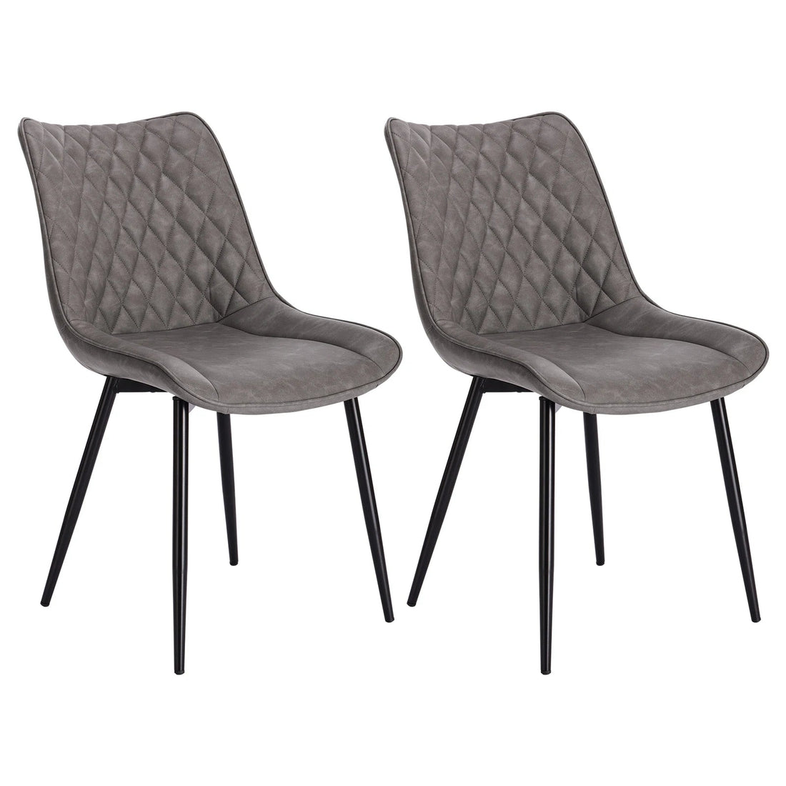 Chaise salle à manger solide rembourrées en lot de 2 ensembles - vente privée 14:200006155dark grey leather;200007763:201336101