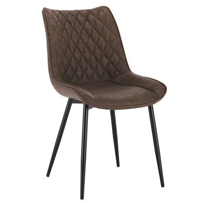 Chaise salle à manger solide rembourrées en lot de 2 ensembles - vente privée 14:200006155dark grey leather;200007763:201336101