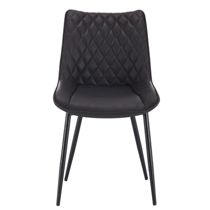 Chaise salle à manger solide rembourrées en lot de 2 ensembles - vente privée 14:200006155dark grey leather;200007763:201336101
