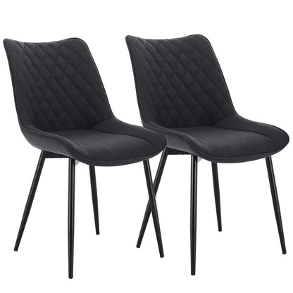 Chaise salle à manger solide rembourrées en lot de 2 ensembles - vente privée 14:200143091dark grey linen;200007763:201336101
