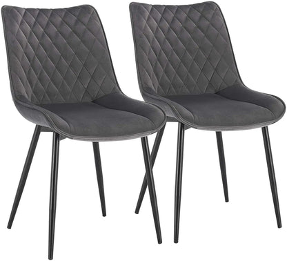 Chaise salle à manger solide rembourrées en lot de 2 ensembles - vente privée 14:200844060dark grey velvet;200007763:201336101