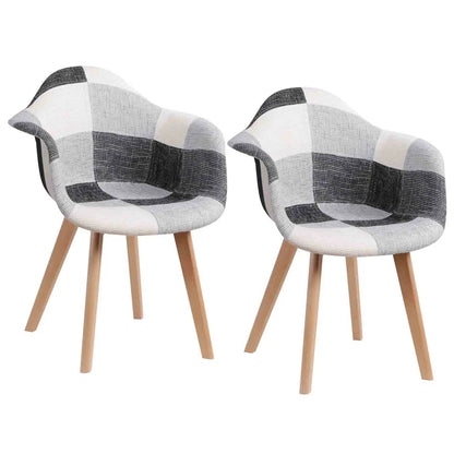Chaise salle à manger tissu de luxe - 2 ensembles - vente privée 14:200006155Grey;200007763:201336101