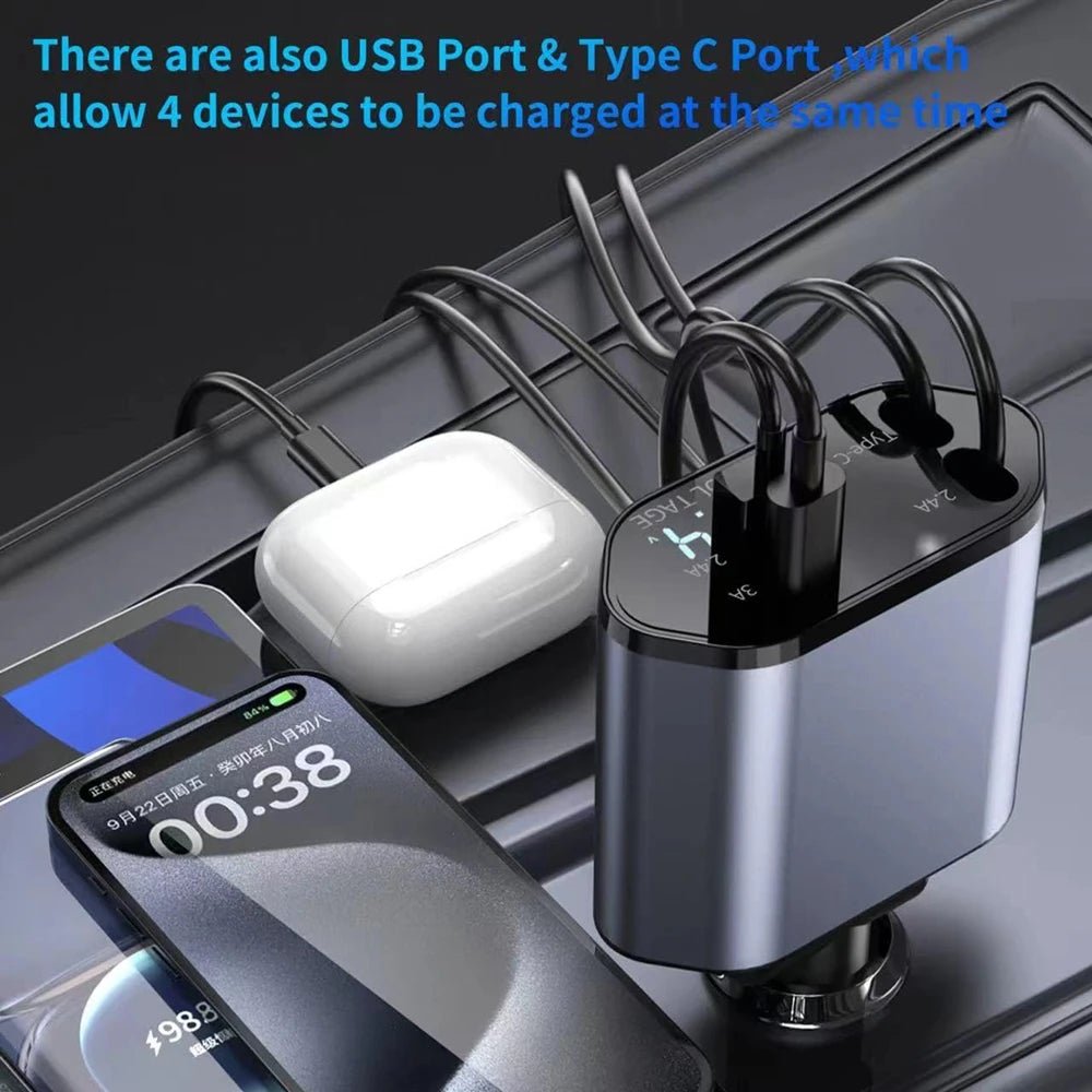Chargeur voiture Portable 100W 4 en 1 Super Rapide - IPhone - vente privée 191294914:7641319Universal;210190015:3327837Black