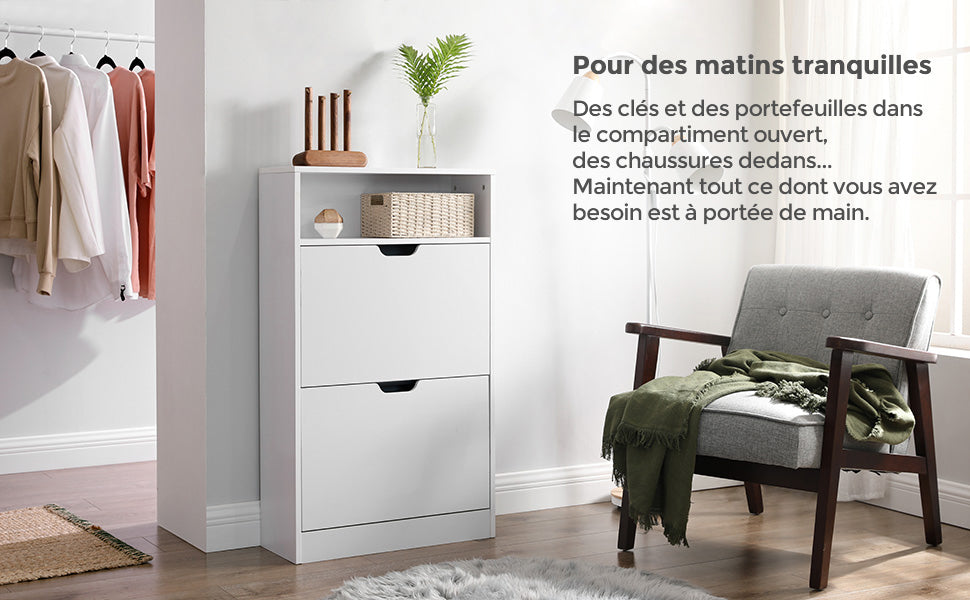 Meuble à chaussure avec 2 porte et deux charnières -