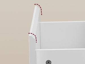 Table de chevet blanche à 3 tiroirs moderne -