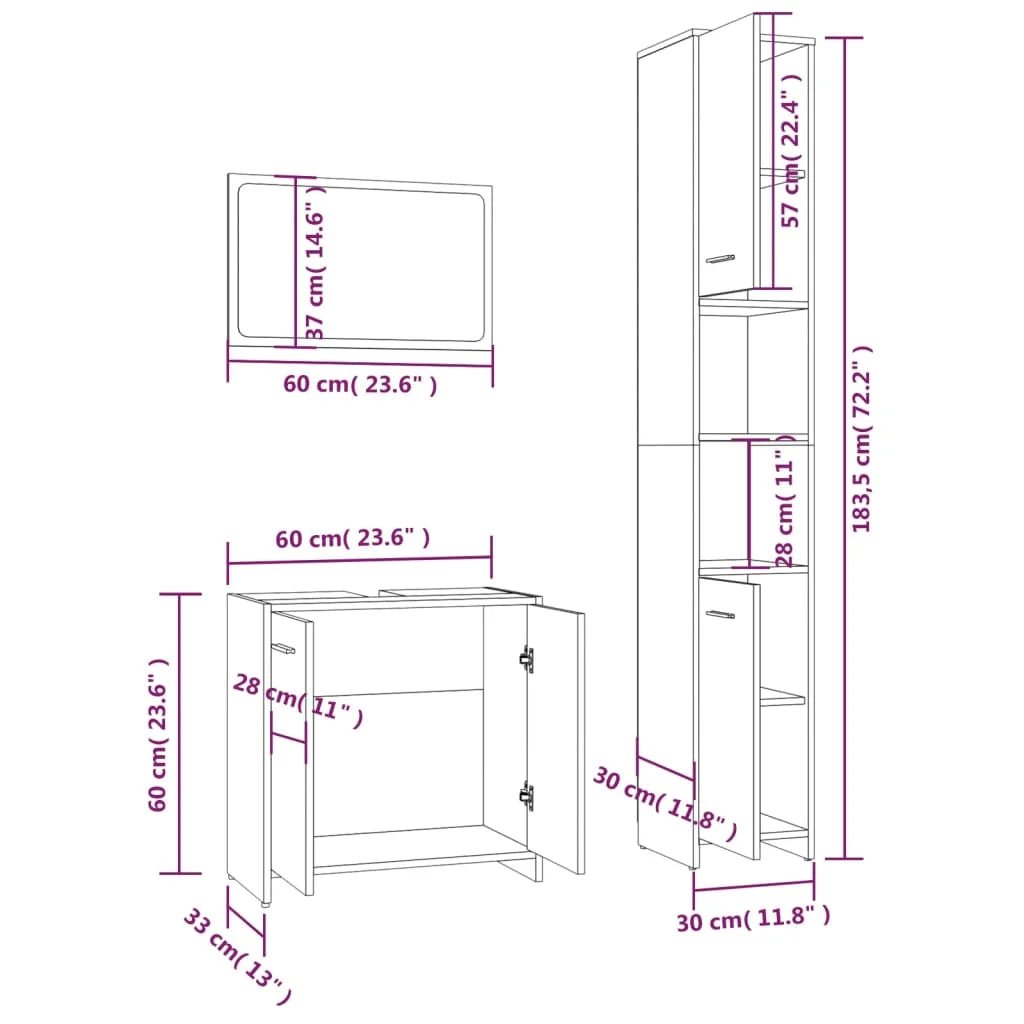 Ensemble Meuble salle de bain de 3 pièces - vente privée 14:10;200007763:201336343