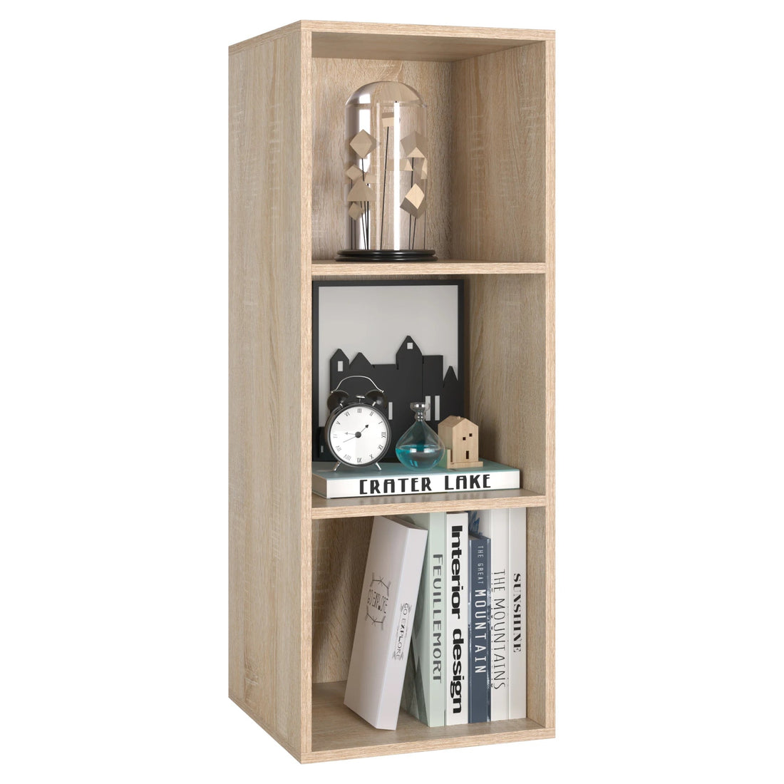 Étagère blanche 3 cube en bois 30x30x80cm - vente privée 14:200001438Oak;200007763:201336101