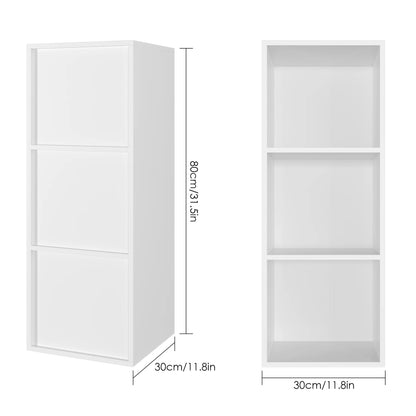 Étagère blanche 3 cube en bois 30x30x80cm - vente privée 14:29White;200007763:201336101