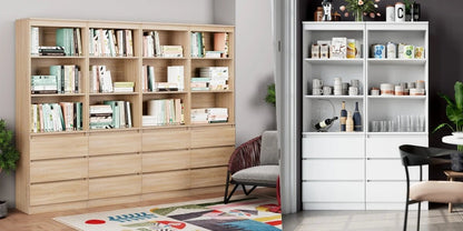 Étagère blanche bois moderne 60x35x180cm - vente privée 14:200001438Oak;200007763:201336101