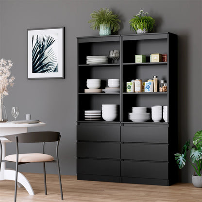 Étagère blanche bois moderne 60x35x180cm - vente privée 14:200001438Oak;200007763:201336101