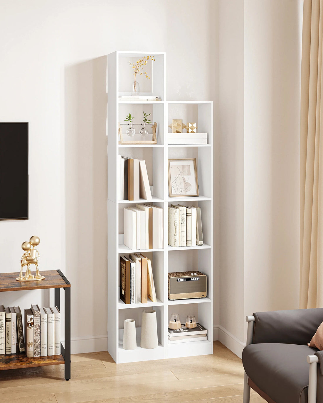 Étagère blanche cube sur pied simple - vente privée 14:29;200007763:201336101