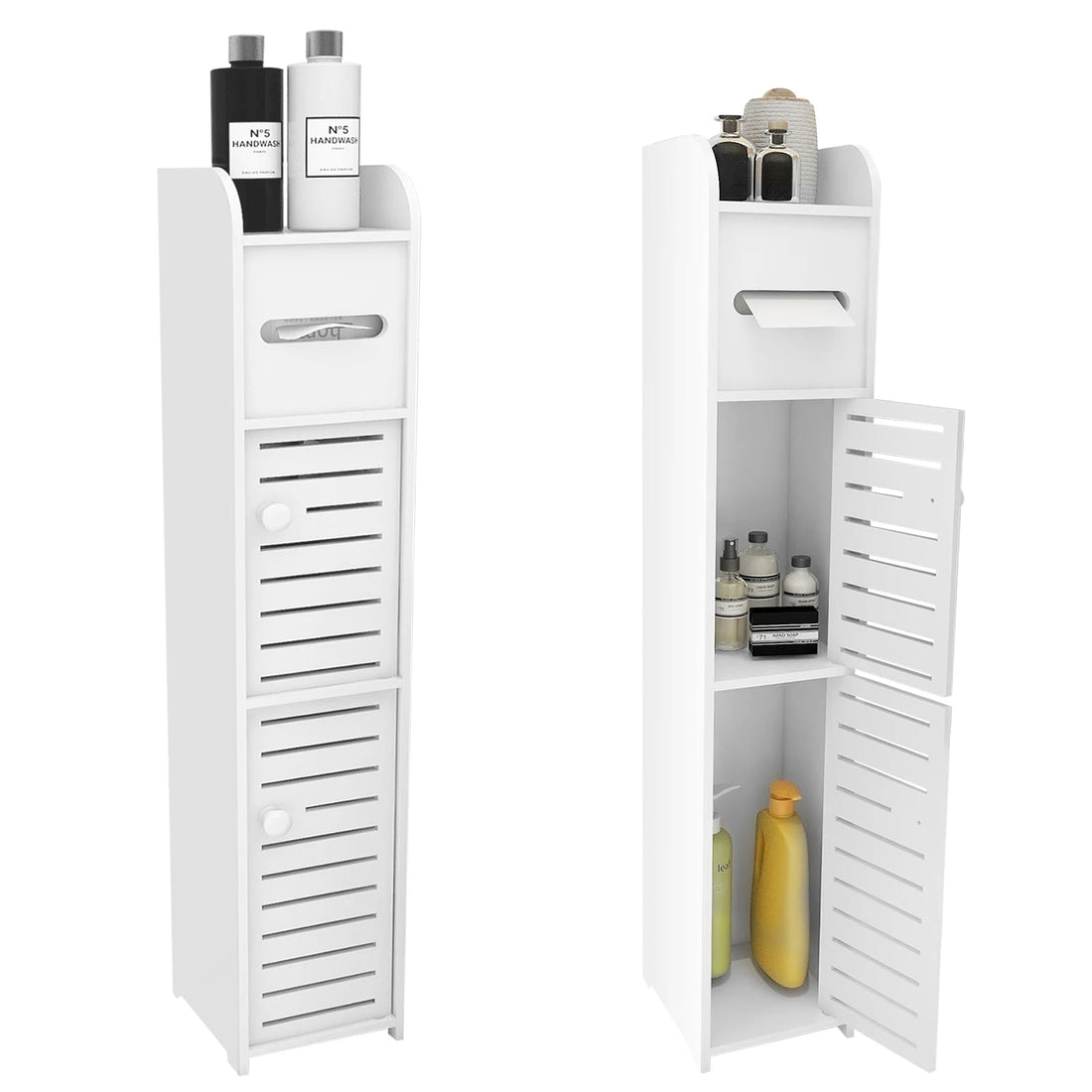 Étagère blanche étroite pour salle WC 17*15*78cm - vente privée 14:29;200007763:201336342