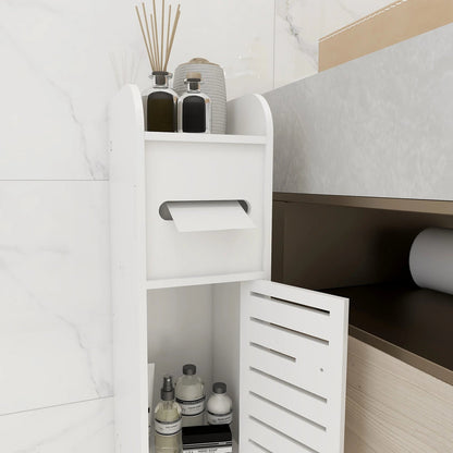 Étagère blanche étroite pour salle WC 17*15*78cm - vente privée 14:29;200007763:201336342