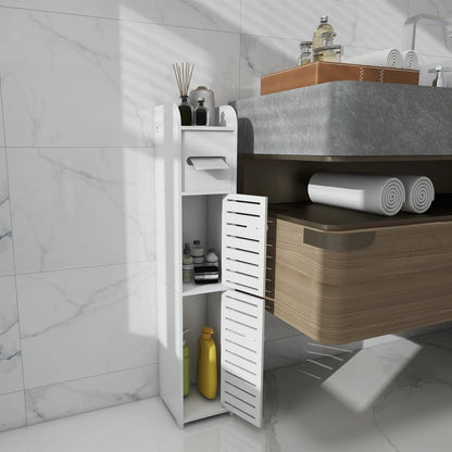 Étagère blanche étroite pour salle WC 17*15*78cm - vente privée 14:29;200007763:201336342