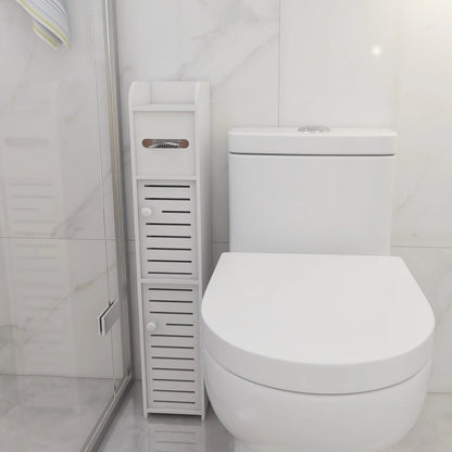 Étagère blanche étroite pour salle WC 17*15*78cm - vente privée 14:29;200007763:201336342