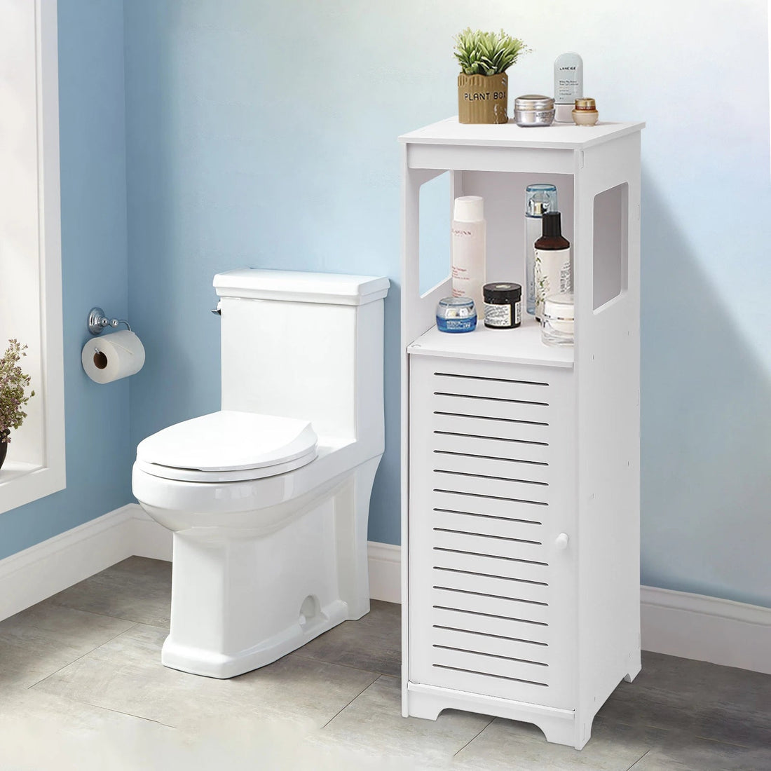 Étagère blanche pour toilette en PVC 28*25*90cm - vente privée 14:29white;200007763:201336342