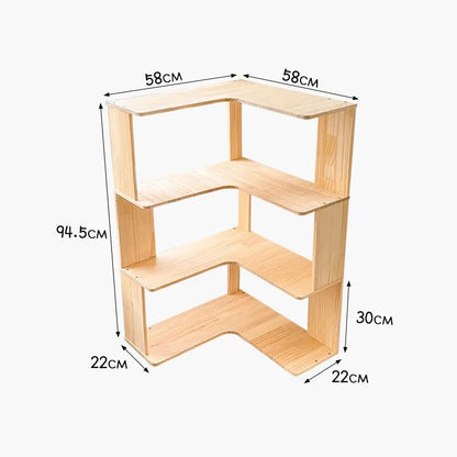 étagère bois brute bibliothèque - vente privée 14:691Log large 3-layer