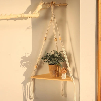 étagère bois d'angle triangulaire à 3 niveaux muraux - vente privée 14:201504125wall shelf M0855