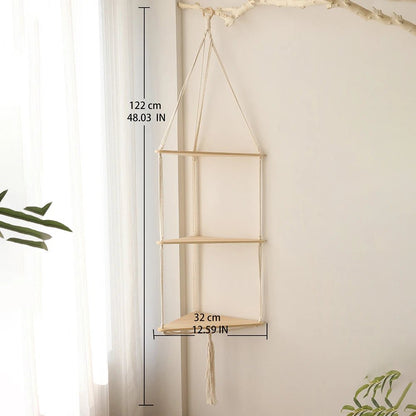 étagère bois d'angle triangulaire à 3 niveaux muraux - vente privée 14:202713809wall shelf M0953