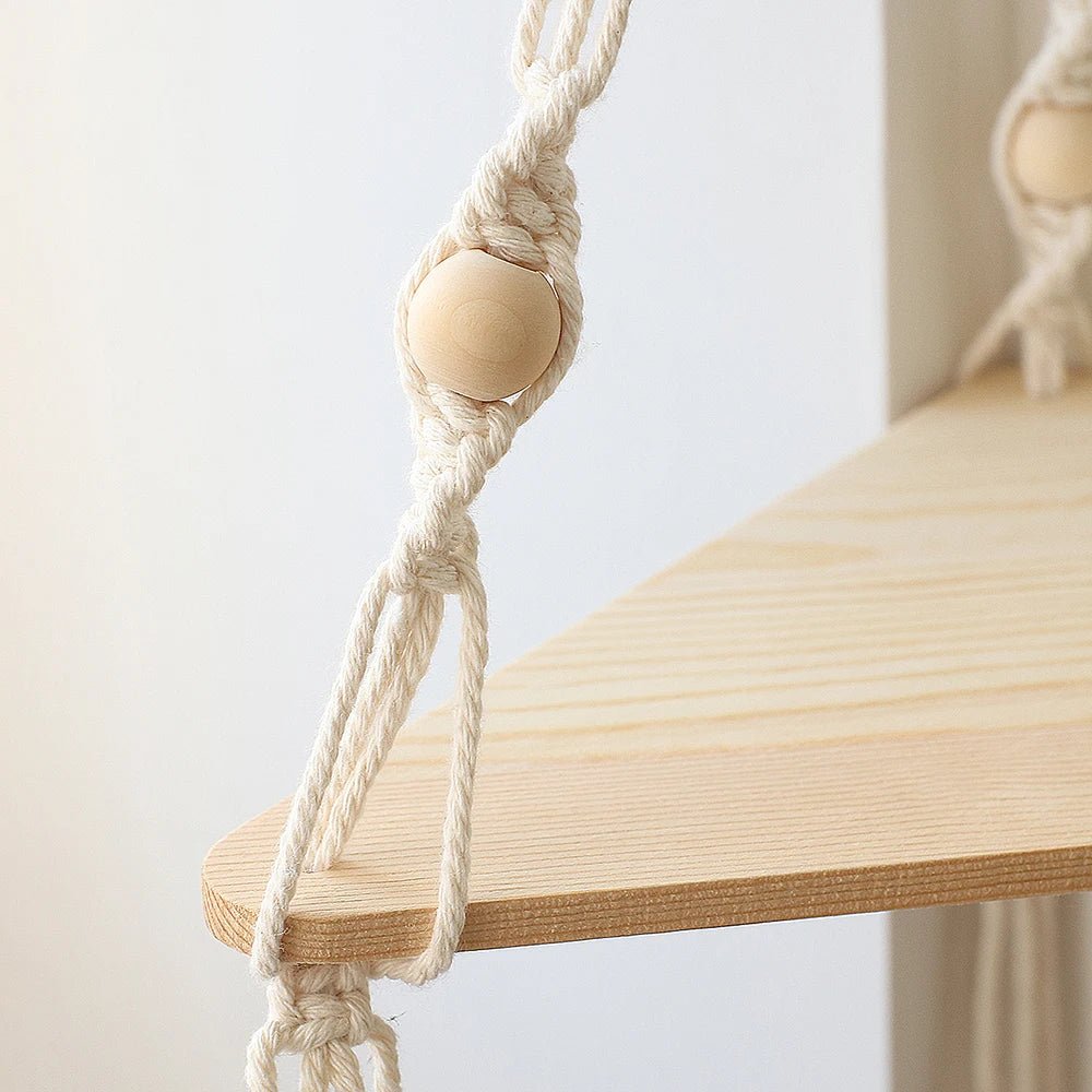 étagère bois d'angle triangulaire à 3 niveaux muraux - vente privée 14:202713809wall shelf M0953