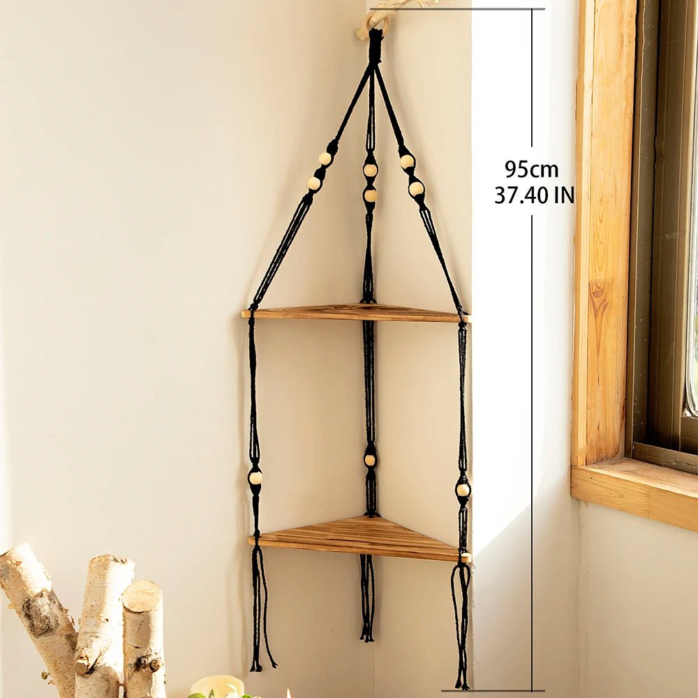 étagère bois d'angle triangulaire à 3 niveaux muraux - vente privée 14:202713809wall shelf M0953