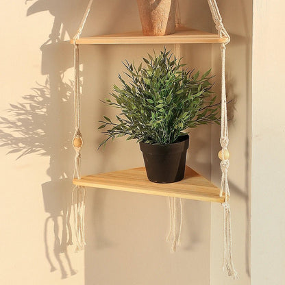 étagère bois d'angle triangulaire à 3 niveaux muraux - vente privée 14:202713809wall shelf M0953