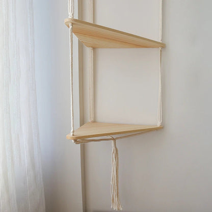 étagère bois d'angle triangulaire à 3 niveaux muraux - vente privée 14:202713809wall shelf M0953
