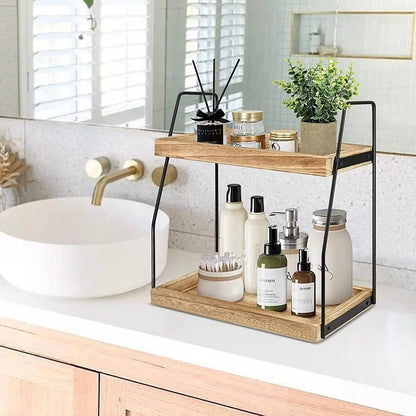 Étagère café à deux niveaux - vente privée 14:200006154wood
