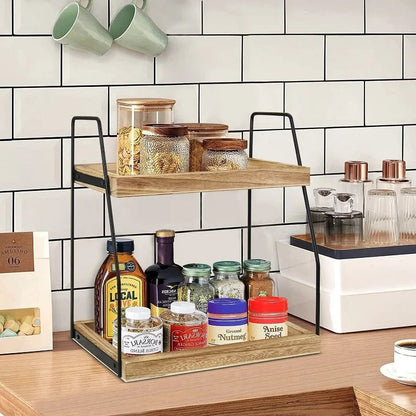 Étagère café à deux niveaux - vente privée 14:200006154wood