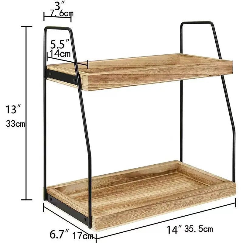 Étagère café à deux niveaux - vente privée 14:200006154wood