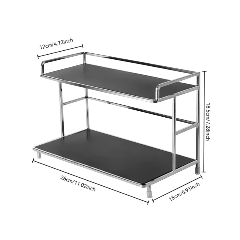 Étagère café double couche en métal - vente privée 14:193Black