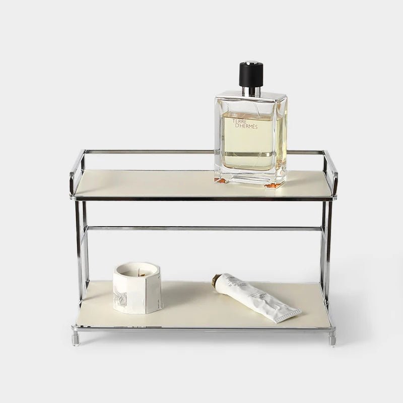 Étagère café double couche en métal - 14:366Milk white