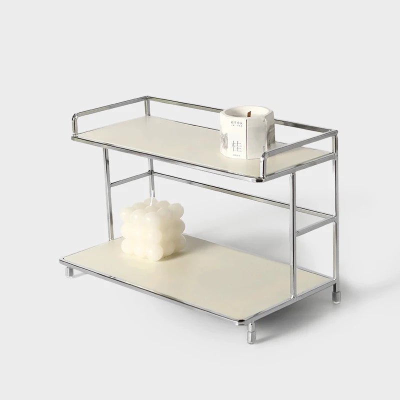 Étagère café double couche en métal - vente privée 14:366Milk white