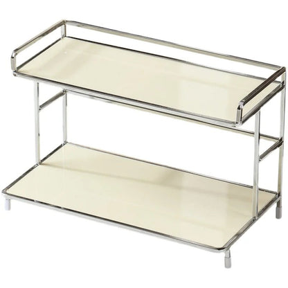 Étagère café double couche en métal - 14:366Milk white