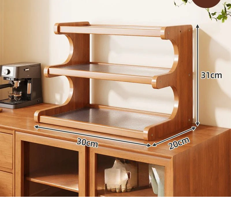 Étagère café en bois de bambou - vente privée 14:103F 30cm