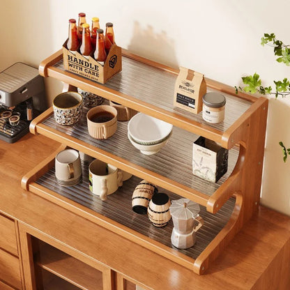 Étagère café en bois de bambou - vente privée 14:103F 30cm