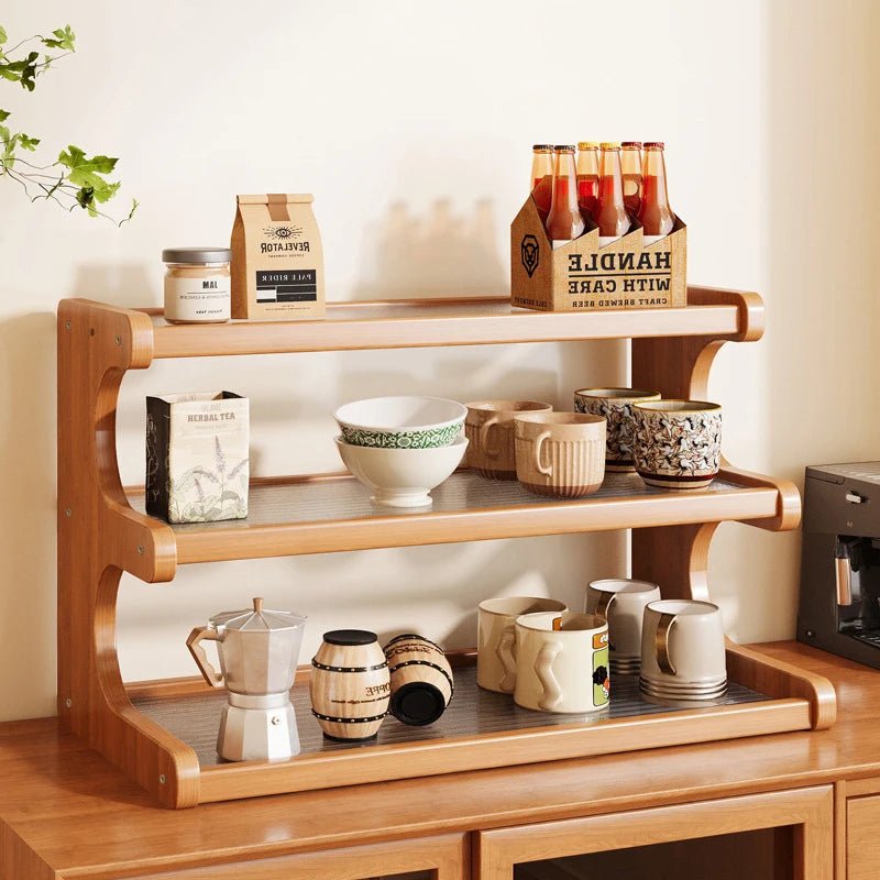 Étagère café en bois de bambou - vente privée 14:103F 30cm