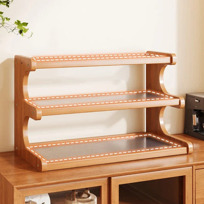 Étagère café en bois de bambou - vente privée 14:103F 30cm