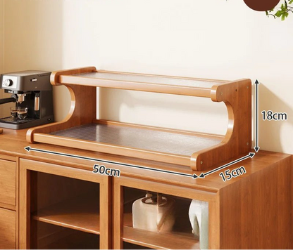 Étagère café en bois de bambou - vente privée 14:1752F 50cm