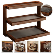 Étagère café retro d'angle en bois massif - 14:10Brown-2 layers