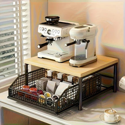 Étagère café sophistiqué avec tiroir métallique - vente privée 14:193