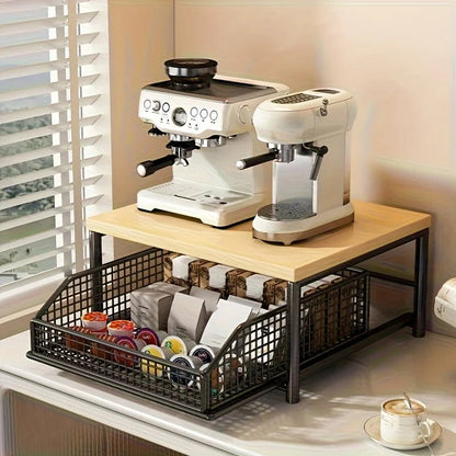 Étagère café sophistiqué avec tiroir métallique - vente privée 14:193