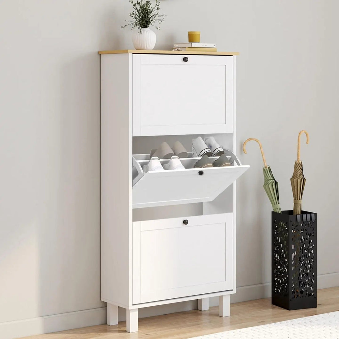 Étagère chaussures d'entrée blanche - vente privée 14:10white;200007763:201336342