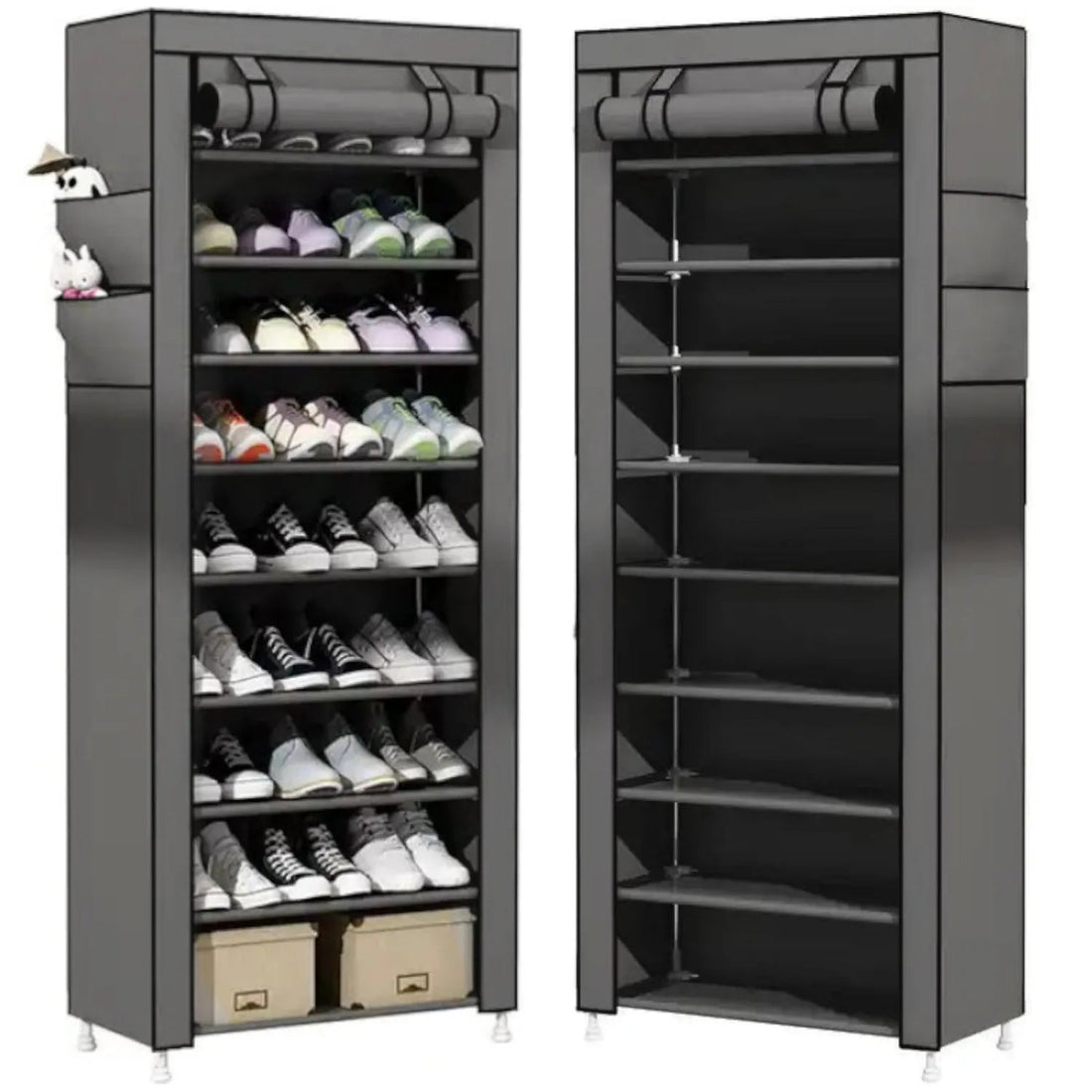 Étagère chaussures en tissu et métal 160x60x30 cm - vente privée 14:691;200007763:203372089