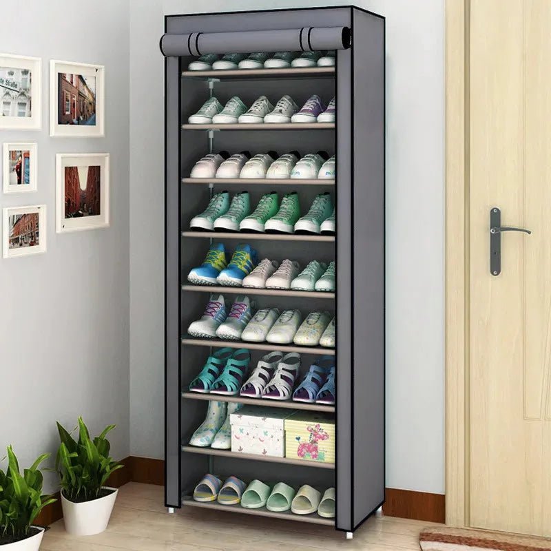Étagère chaussures en tissu et métal 160x60x30 cm - vente privée 14:691;200007763:203372089