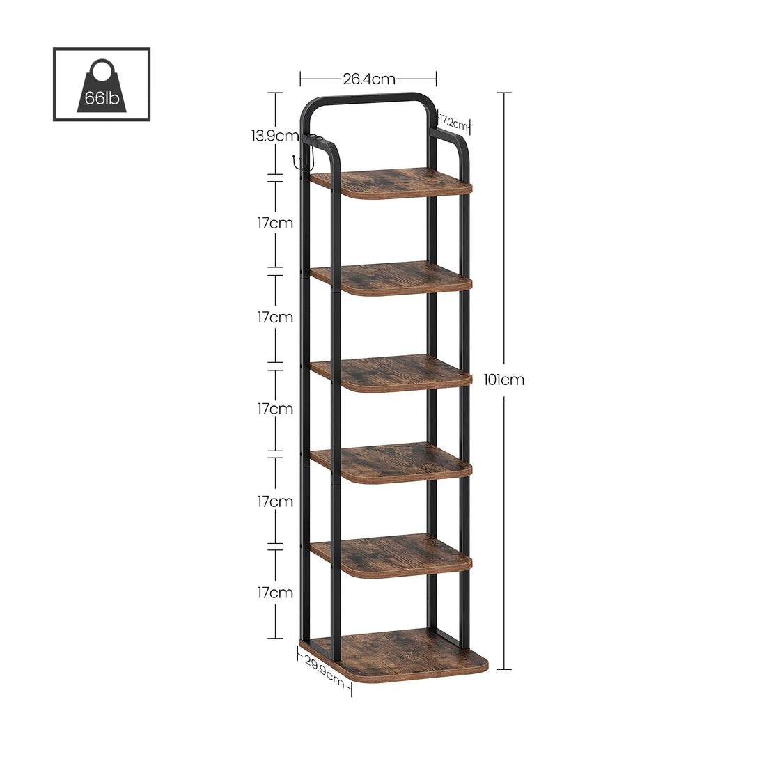 Étagère chaussures verticale tendance - vente privée 14:200000195Rustic Brown;200007763:201336101