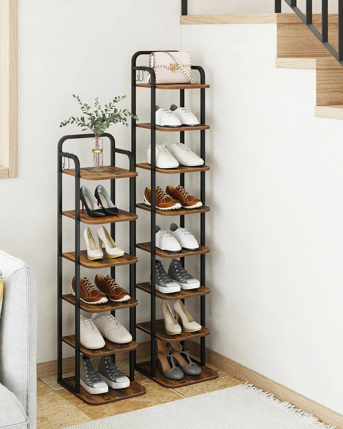 Étagère chaussures verticale tendance - vente privée 14:200000195Rustic Brown;200007763:201336101