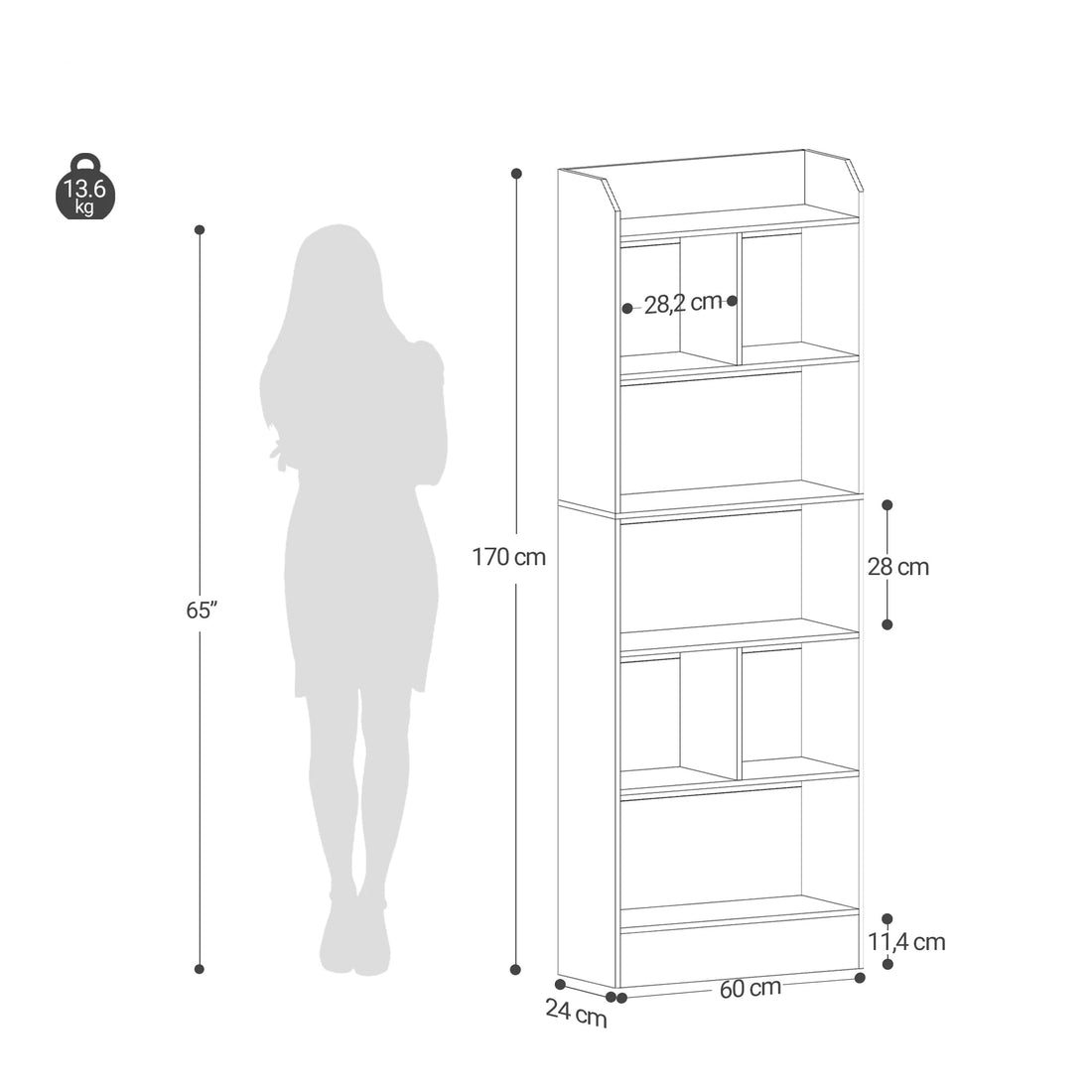 Étagère cube à poser sur pieds de style bibliothèque - vente privée 14:29;200007763:201336101
